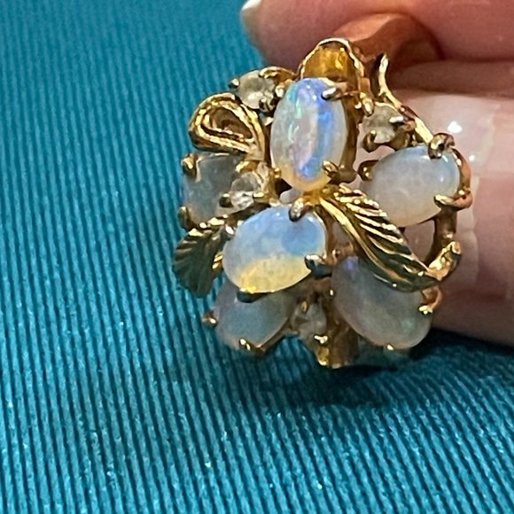 Australian Purple Lavender Crystal Opal Ring - Picture 3 of 7